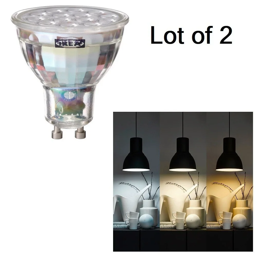 Lot 2 x Ikea TRADFRI LED GU10 Bulb 380 lm Smart Wireless Dimmable White Spectrum